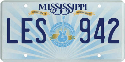 MS license plate LES942