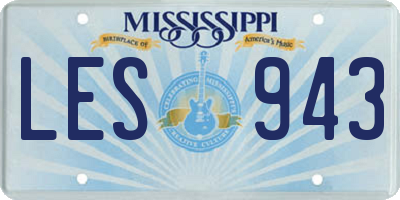 MS license plate LES943