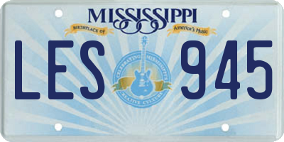 MS license plate LES945