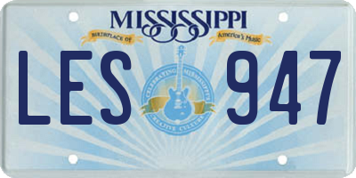 MS license plate LES947