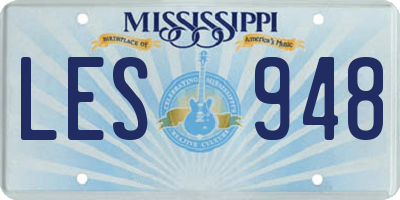 MS license plate LES948