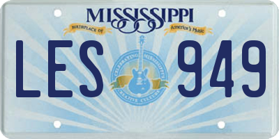 MS license plate LES949