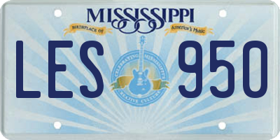MS license plate LES950