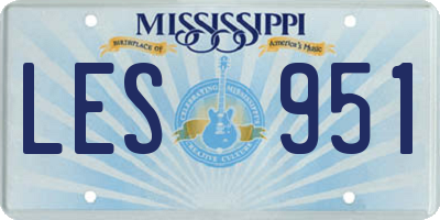 MS license plate LES951