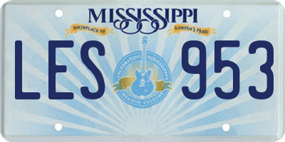MS license plate LES953