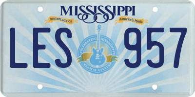 MS license plate LES957