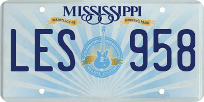 MS license plate LES958