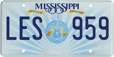 MS license plate LES959