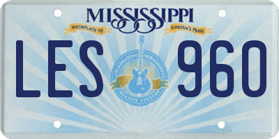 MS license plate LES960
