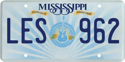 MS license plate LES962