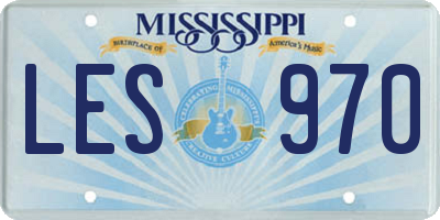 MS license plate LES970