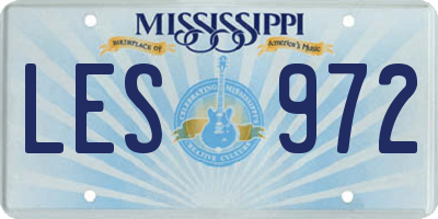 MS license plate LES972
