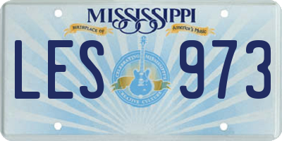 MS license plate LES973