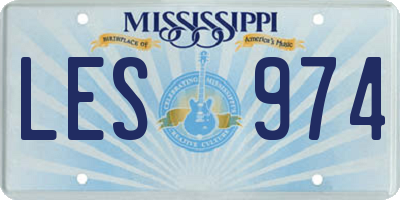 MS license plate LES974