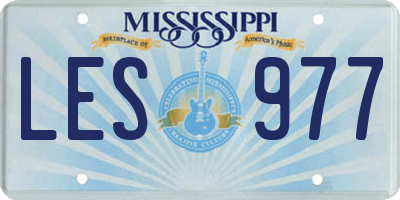 MS license plate LES977