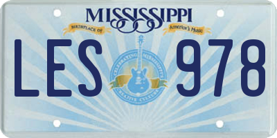 MS license plate LES978