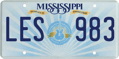 MS license plate LES983