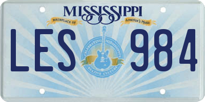 MS license plate LES984