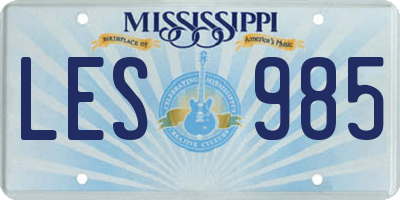 MS license plate LES985