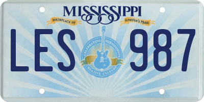 MS license plate LES987
