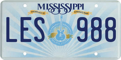 MS license plate LES988