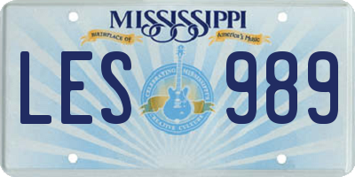 MS license plate LES989