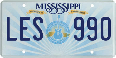 MS license plate LES990