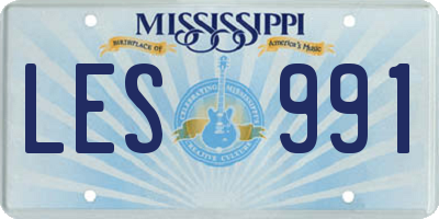 MS license plate LES991