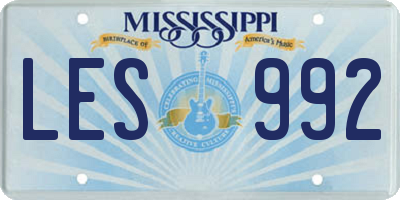 MS license plate LES992