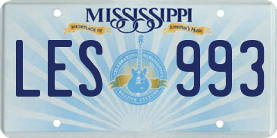 MS license plate LES993