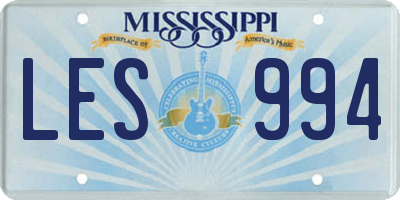 MS license plate LES994
