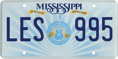 MS license plate LES995