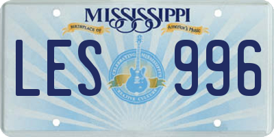 MS license plate LES996