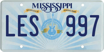 MS license plate LES997