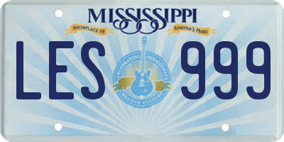 MS license plate LES999