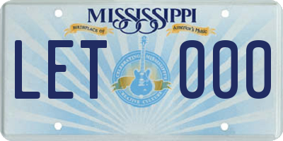 MS license plate LET000