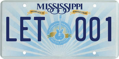 MS license plate LET001