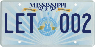 MS license plate LET002