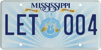 MS license plate LET004