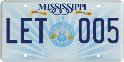 MS license plate LET005