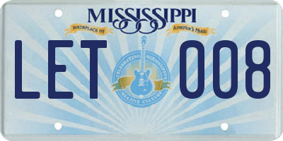 MS license plate LET008