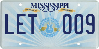 MS license plate LET009