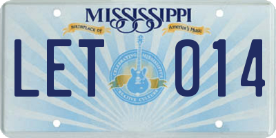 MS license plate LET014