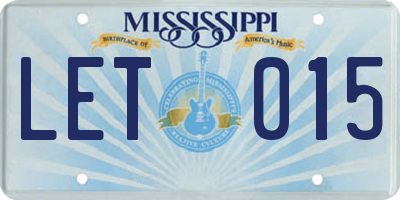 MS license plate LET015