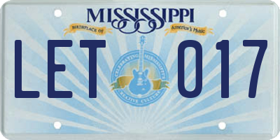 MS license plate LET017