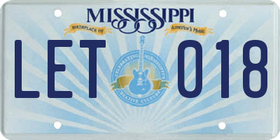 MS license plate LET018
