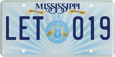 MS license plate LET019