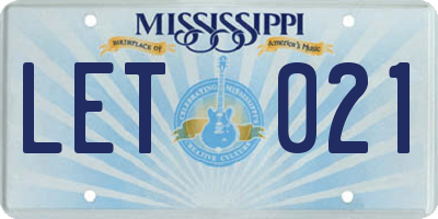 MS license plate LET021