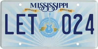 MS license plate LET024