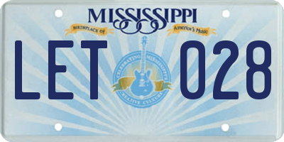 MS license plate LET028